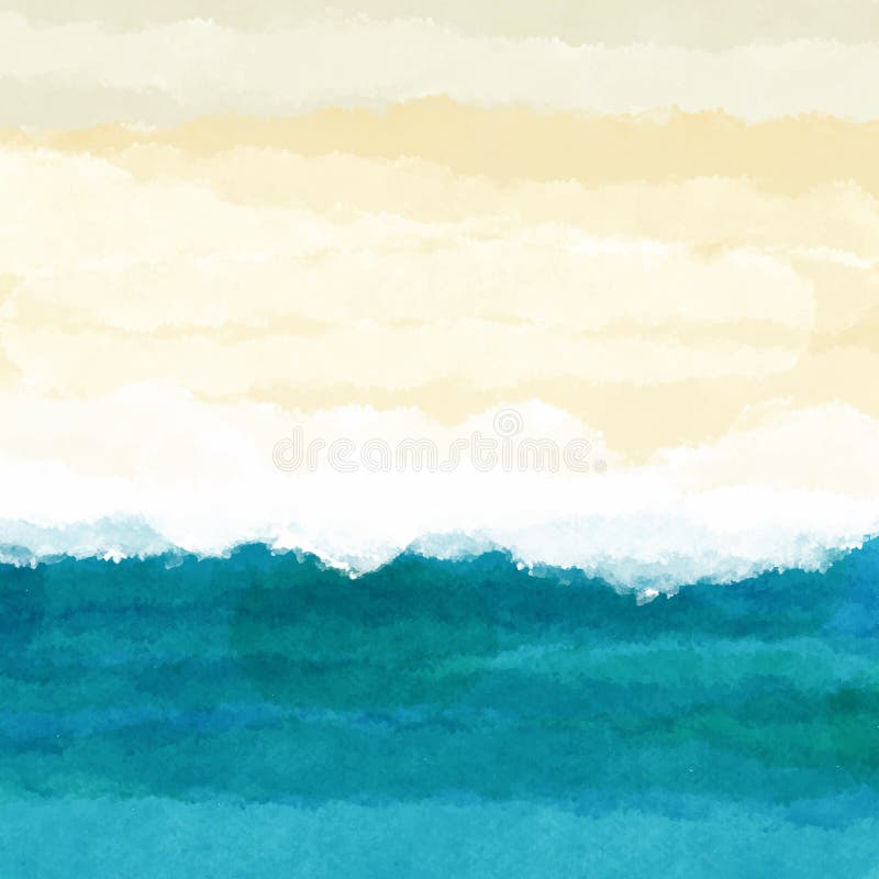 Сцена пляжа Watercolour бесплатная иллюстрация Сцена пляжа Watercolour бесплатная иллюстрация