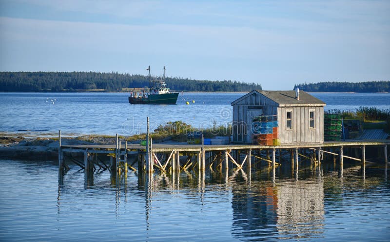 Scenic fishing shack in Maine near Acadia National Park. Scenic fishing shack in Maine near Acadia National Park