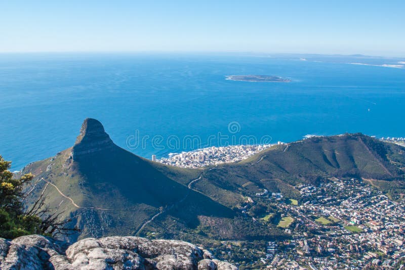 Сценарный взгляд в Кейптауне, горе таблицы, Южной Африке
