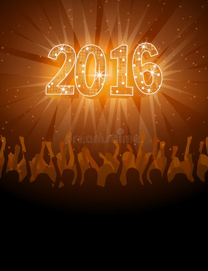 счастливая рогулька диско Нового Года 2016 иллюстрация вектора счастливая рогулька диско Нового Года 2016 иллюстрация вектора