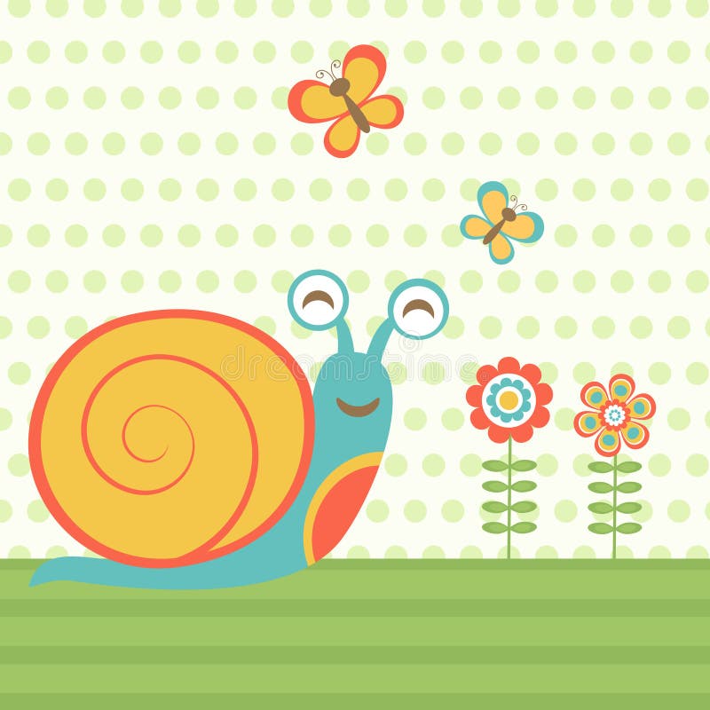 Illustration of happy snail. Vector format. Illustration of happy snail. Vector format