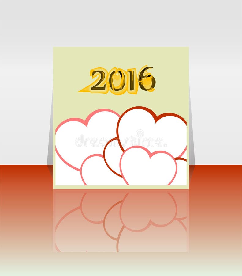 Счастливое слово Нового Года 2016 на пустом блокноте с красной формой сердца, шаблоном Нового Года бесплатная иллюстрация Счастливое слово Нового Года 2016 на пустом блокноте с красной формой сердца, шаблоном Нового Года бесплатная иллюстрация