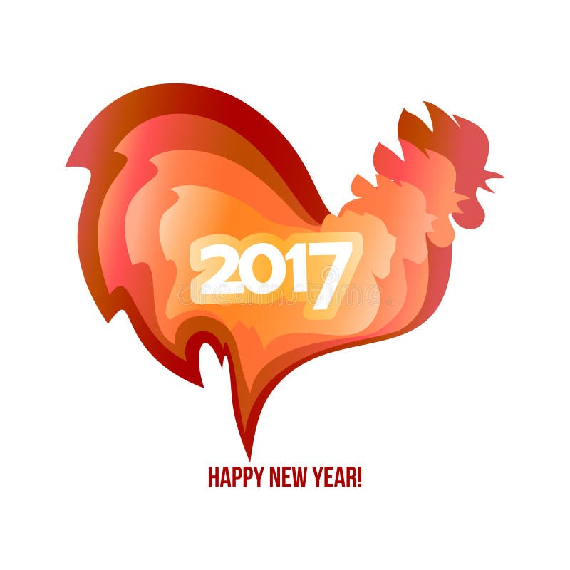 Счастливый Новый Год 2017 красного петуха бесплатная иллюстрация Счастливый Новый Год 2017 красного петуха бесплатная иллюстрация