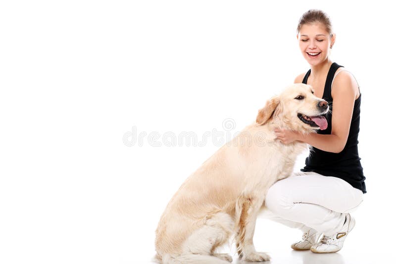 Счастливая женщина и ее красивейшая собака
