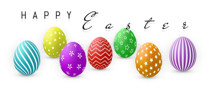 Счастливая пасха, цвет Eggs собрание с сеткой градиента, шаблоном дизайна, иллюстрацией вектора иллюстрация вектора
