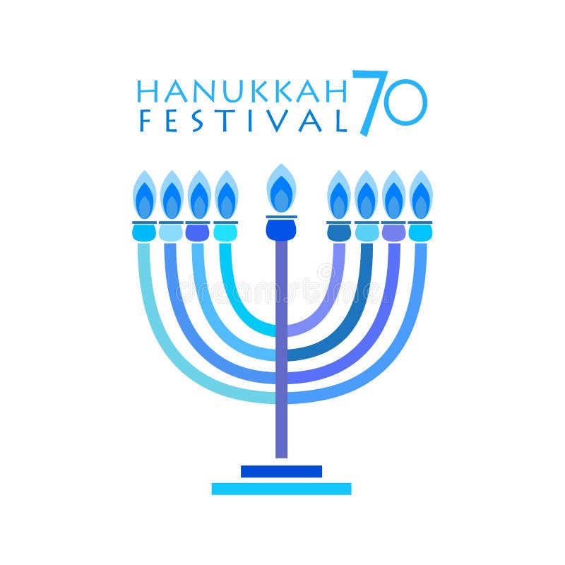 Счастливая синь Хануки Menorah Израиля 70 помечая буквами символы Hanukkiah Chanukah поздравительной открытки традиционные бесплатная иллюстрация Счастливая синь Хануки Menorah Израиля 70 помечая буквами символы Hanukkiah Chanukah поздравительной открытки традиционные бесплатная иллюстрация