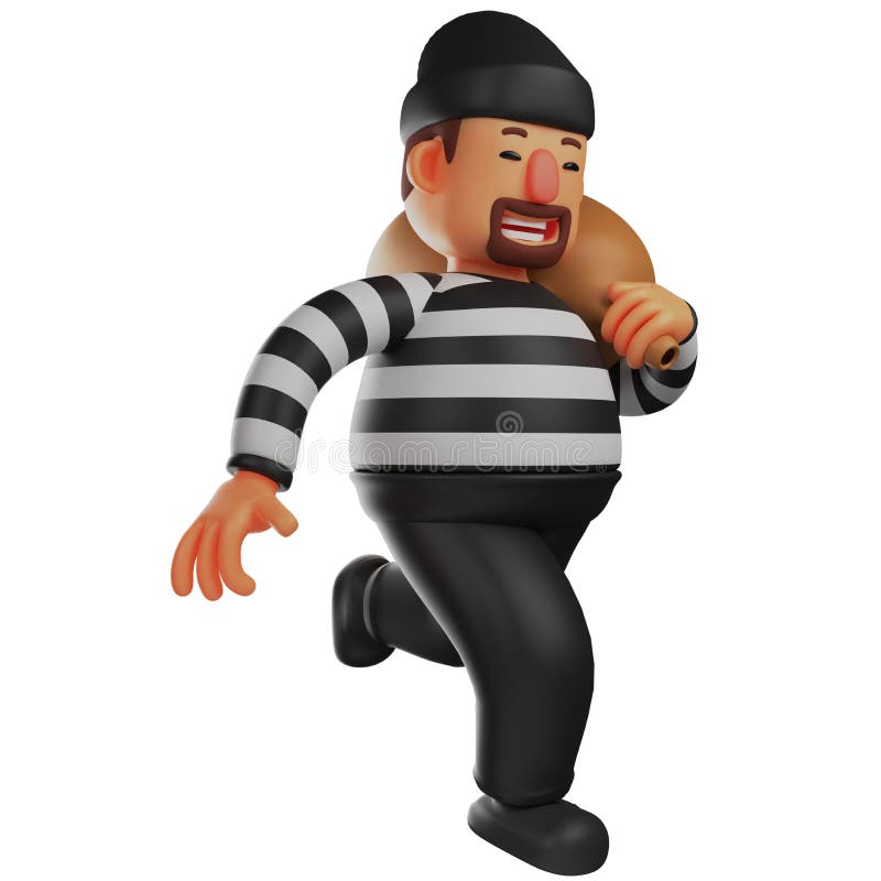 Счастливое лицо 3d — воровский мультфильм иллюстрация вектора