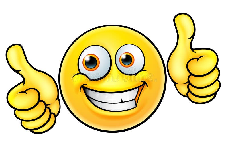 Счастливые большие пальцы руки поднимают смайлик Emoji иллюстрация штока Счастливые большие пальцы руки поднимают смайлик Emoji иллюстрация штока