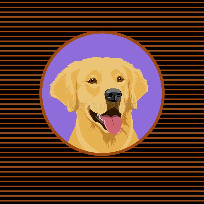 Счастливый золотой Retriever Лабрадора Портрет собаки иллюстрация штока Счастливый золотой Retriever Лабрадора Портрет собаки иллюстрация штока