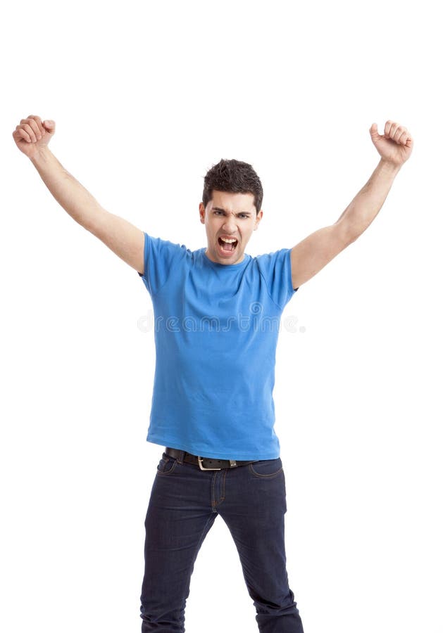 Счастливый молодой человек стоковое фото. изображение насчитывающей ...