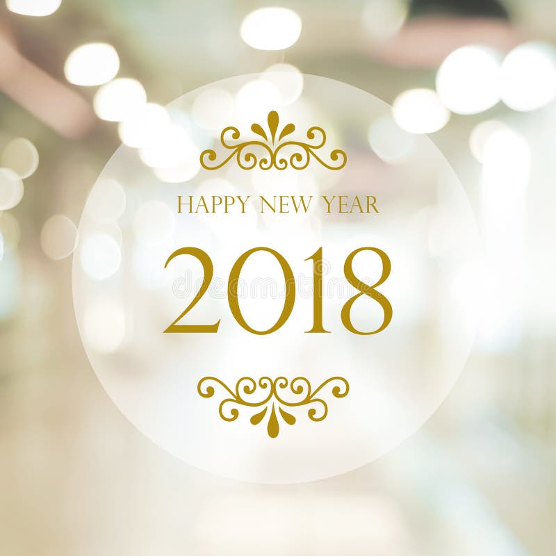 Счастливый Новый Год 2018 на предпосылке bokeh абстрактной нерезкости праздничной, b стоковые фотографии rf Счастливый Новый Год 2018 на предпосылке bokeh абстрактной нерезкости праздничной, b стоковые фотографии rf