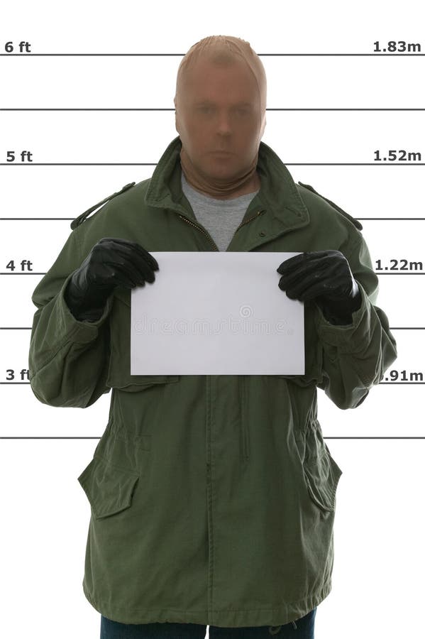 Criminal's mugshot, blank sign for your own text. Criminal's mugshot, blank sign for your own text.