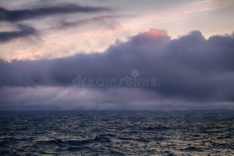 Kara sea basin of Arctic ocean in high Arctic Novaya Zemlya archipelago. old name of Kara sea - Ice cellar, but now no ice. Kara sea basin of Arctic ocean in high Arctic Novaya Zemlya archipelago. old name of Kara sea - Ice cellar, but now no ice