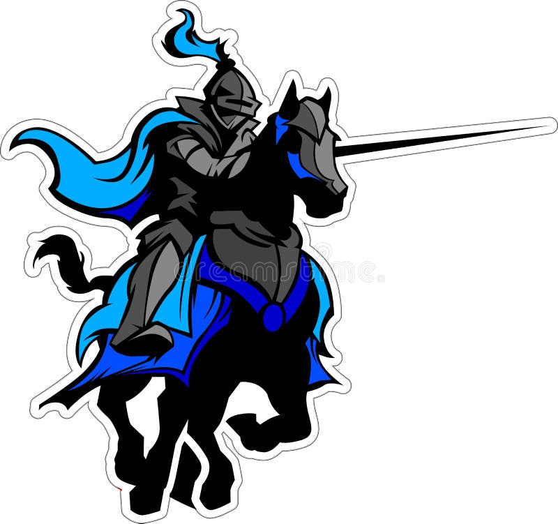 талисман рыцаря голубой лошади jousting бесплатная иллюстрация
