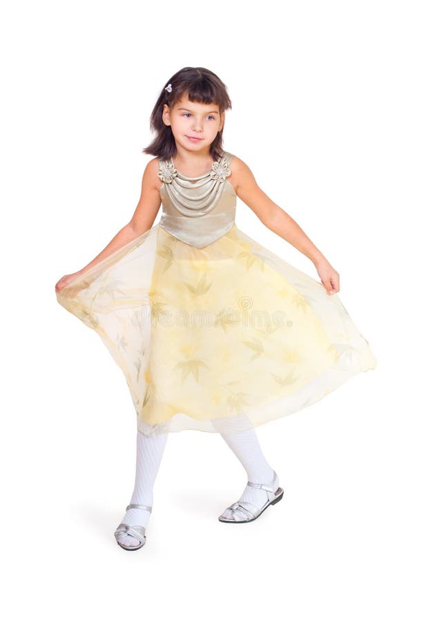 The girl dances on a white background. The girl dances on a white background