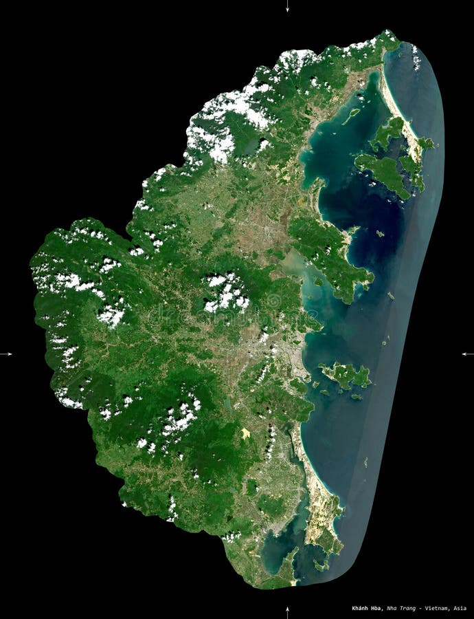 Твердое тело черного Khanh Hoa Вьетнама. Спутник sentinel2 бесплатная иллюстрация