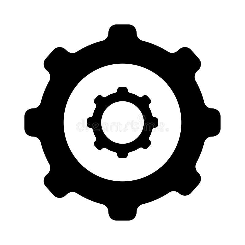 Твердый черный значок gear&settings иллюстрация штока