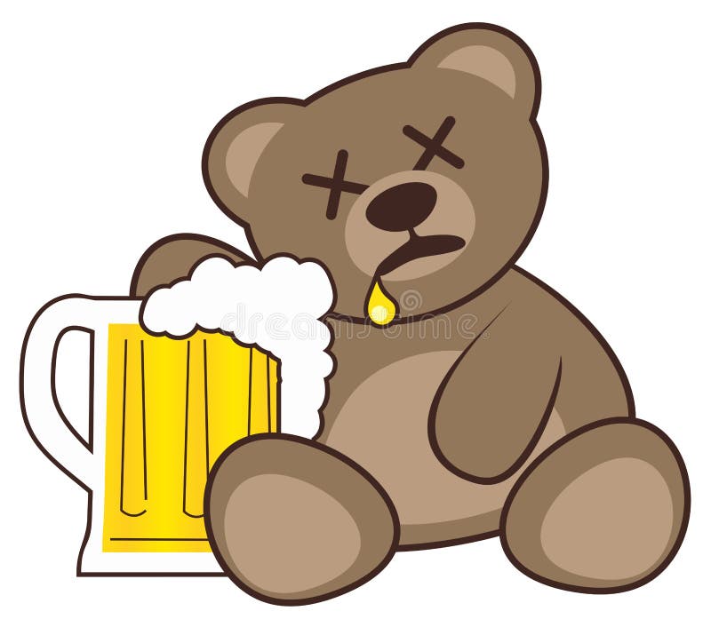 Creative design of beer and bear. Creative design of beer and bear