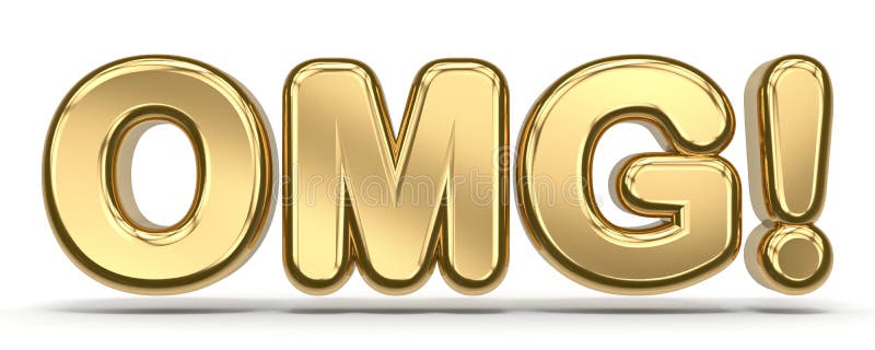 Текст 3D OMG золотой иллюстрация вектора Текст 3D OMG золотой иллюстрация вектора
