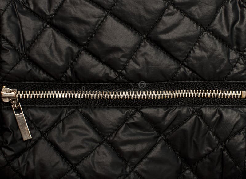 Black squared quilted texture with zipper. Black squared quilted texture with zipper