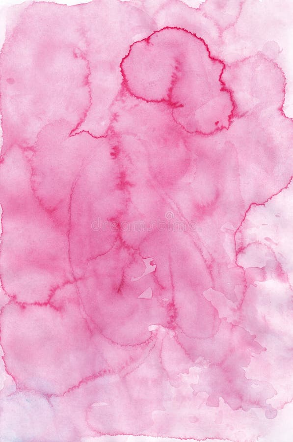Текстура фона розового окраски акварели.. Свет watercolour поднялся на фоне цвета жидкости. Пятна на бумаге стоковые изображения