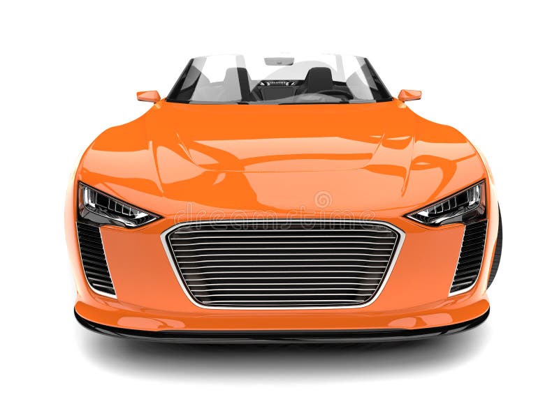 Темный - вид спереди оранжевых современных спорт cabriolet супер автомобильное иллюстрация вектора