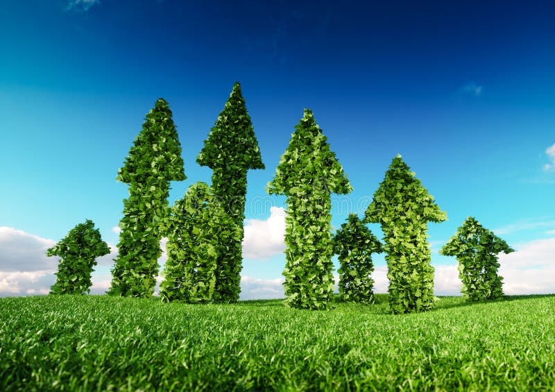 Терпя концепция роста и устойчивого и сбалансированного развития eco 3d il иллюстрация вектора