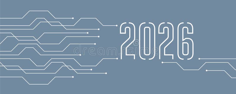 технологический баннер 2026 плата электроника цифровой бесплатная иллюстрация