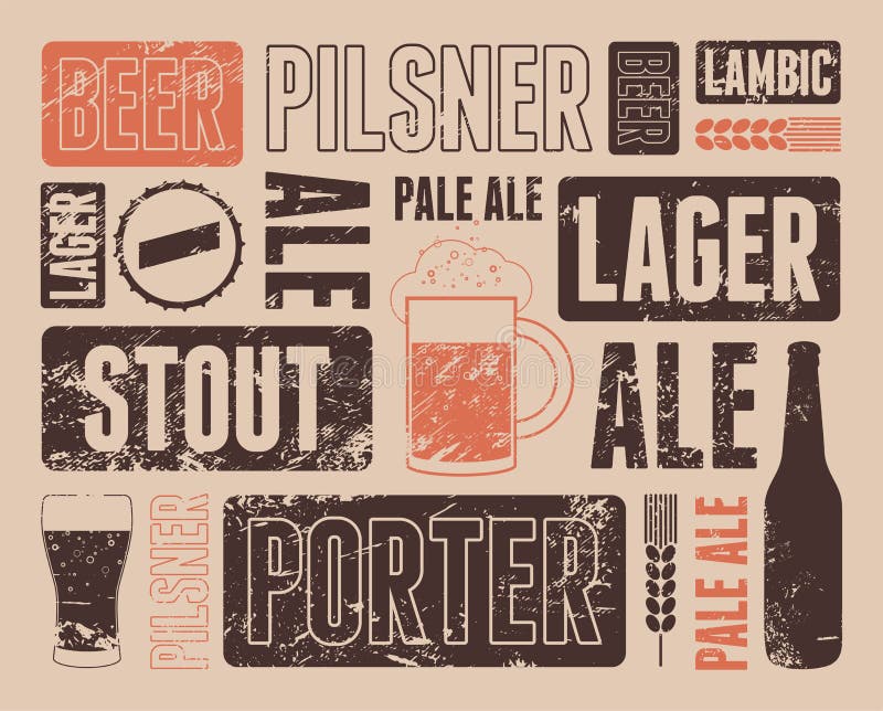 Typographic retro grunge beer poster. Typographic retro grunge beer poster.