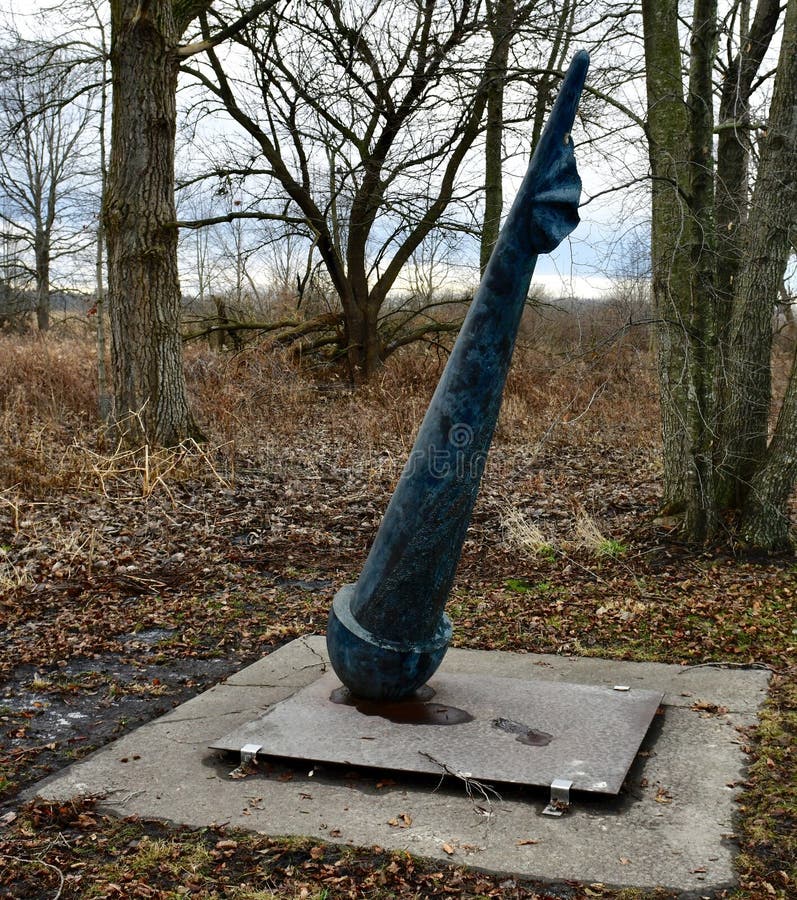 This is a Winter picture of a piece of public art titled: Prairie Buoy, on exhibit at Wendell Sculpture Garden at Meadowbrook Park located in Urbana, Illinois in Champaign County. This cast bronze sculpture was created by Cecilia Alley in 2001. This picture was taken on January 4, 2019. This is a Winter picture of a piece of public art titled: Prairie Buoy, on exhibit at Wendell Sculpture Garden at Meadowbrook Park located in Urbana, Illinois in Champaign County. This cast bronze sculpture was created by Cecilia Alley in 2001. This picture was taken on January 4, 2019.