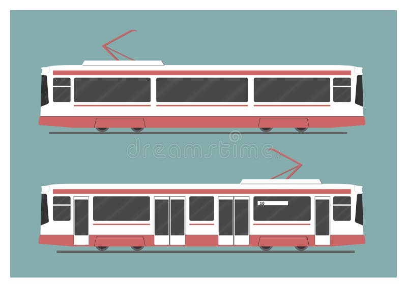 Tramway. Set public conveyances. Vector illustration. EPS 10, opacity. Tramway. Set public conveyances. Vector illustration. EPS 10, opacity