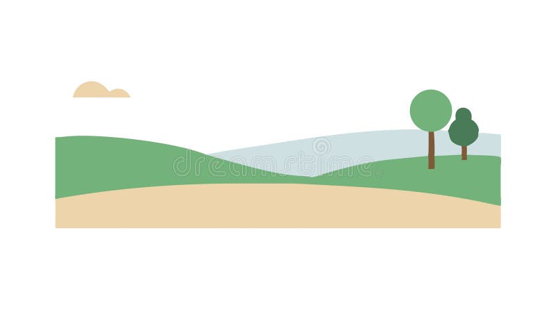 Транкиль зеленый ландшафт с деревьями Serene Nature Сцена вектор дизайн иллюстрация вектора