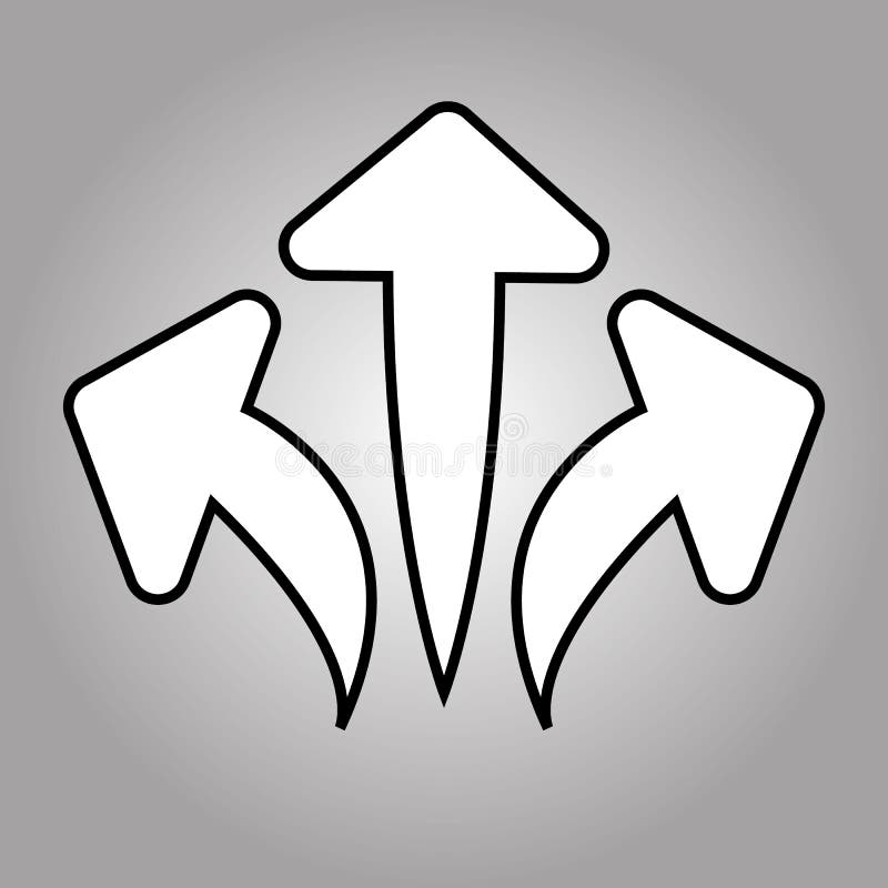 Трехсторонняя стрелка направления в плоском стиле r Значок направления дороги изолировал бесплатная иллюстрация Трехсторонняя стрелка направления в плоском стиле r Значок направления дороги изолировал бесплатная иллюстрация