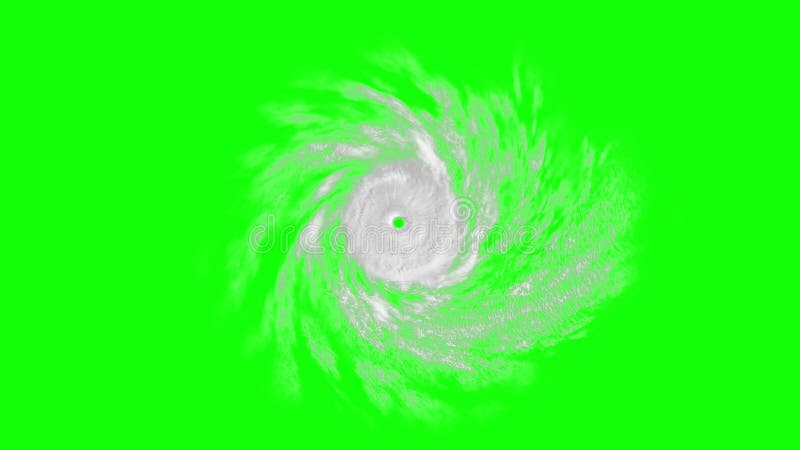 Тропический циклон на зеленом экране, анимация CG