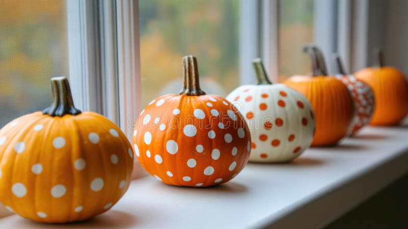 Тыквы с полкой на Windowsill бесплатная иллюстрация