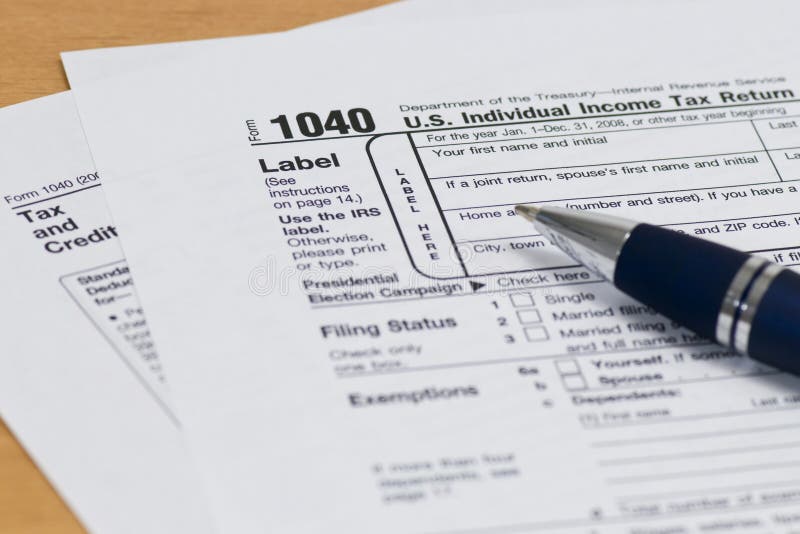 тягло irs формы конца 1040 вверх стоковые изображения