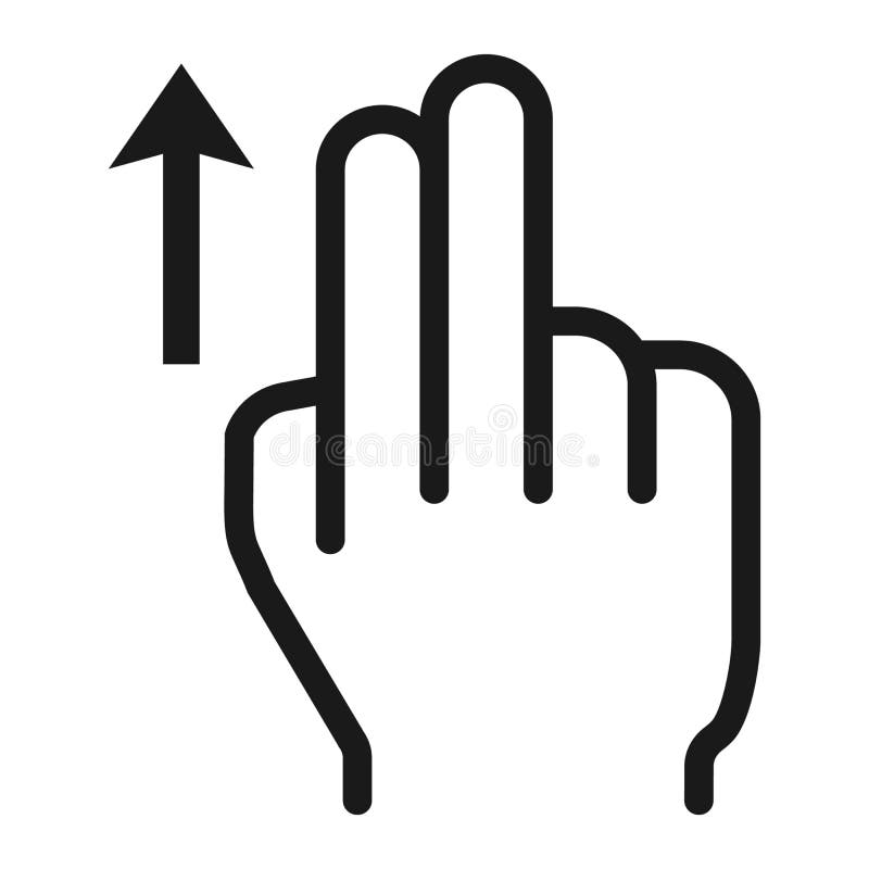 2 finger Swipe up line icon, touch and hand gestures, mobile interface and drag up vector graphics, a linear pattern on a white background, eps 10. 2 finger Swipe up line icon, touch and hand gestures, mobile interface and drag up vector graphics, a linear pattern on a white background, eps 10.