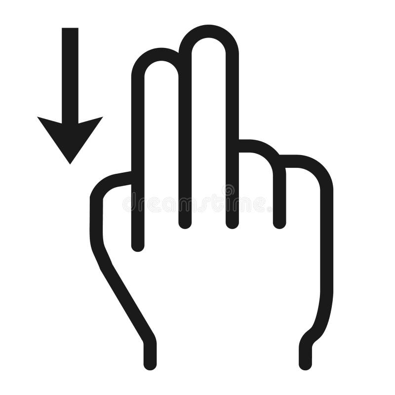 2 finger Swipe down line icon, touch and hand gestures, mobile interface and drag down vector graphics, a linear pattern on a white background, eps 10. 2 finger Swipe down line icon, touch and hand gestures, mobile interface and drag down vector graphics, a linear pattern on a white background, eps 10.