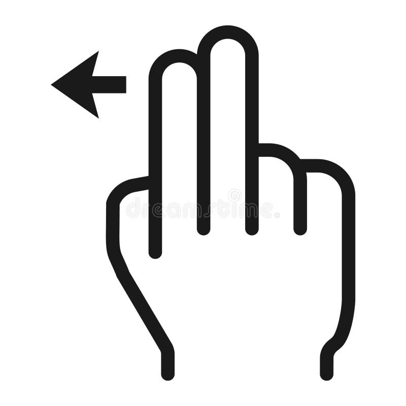 2 finger Swipe left line icon, touch and hand gestures, mobile interface and drag down vector graphics, a linear pattern on a white background, eps 10. 2 finger Swipe left line icon, touch and hand gestures, mobile interface and drag down vector graphics, a linear pattern on a white background, eps 10.