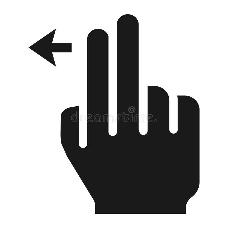 2 finger Swipe left solid icon, touch and hand gestures, mobile interface and drag down vector graphics, a filled pattern on a white background, eps 10. 2 finger Swipe left solid icon, touch and hand gestures, mobile interface and drag down vector graphics, a filled pattern on a white background, eps 10.