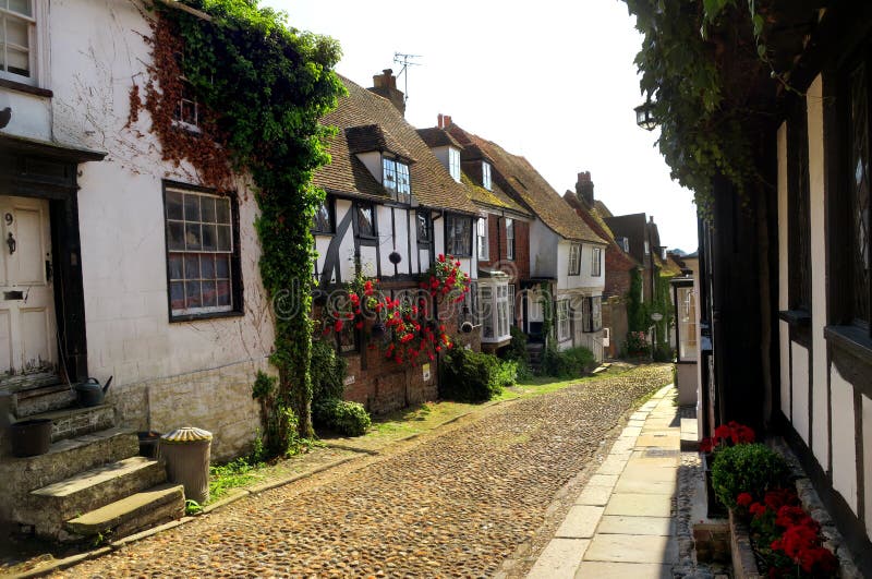 Улица русалки, Rye, восточное Сассекс, Англия стоковая фотография Улица русалки, Rye, восточное Сассекс, Англия стоковая фотография