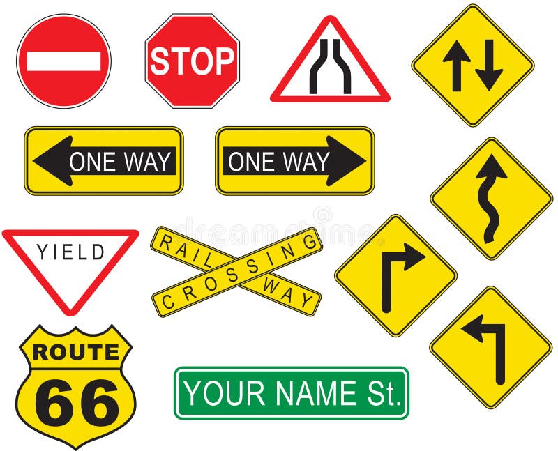 A set of street sign for highway symbols. A set of street sign for highway symbols