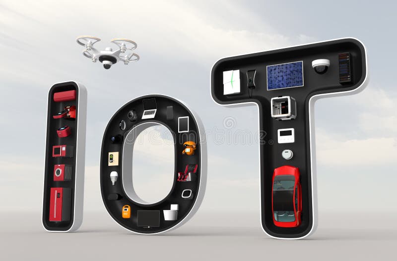 Умные приборы в слове IoT бесплатная иллюстрация
