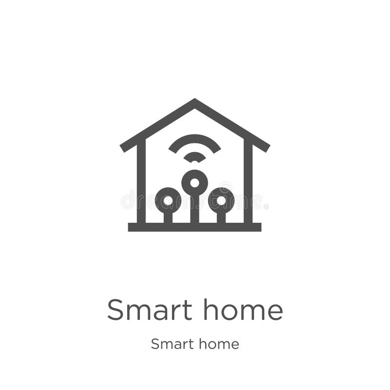 умный домашний вектор значка от умного домашнего собрания Тонкая линия умная домашняя иллюстрация вектора значка плана План, тонк иллюстрация вектора