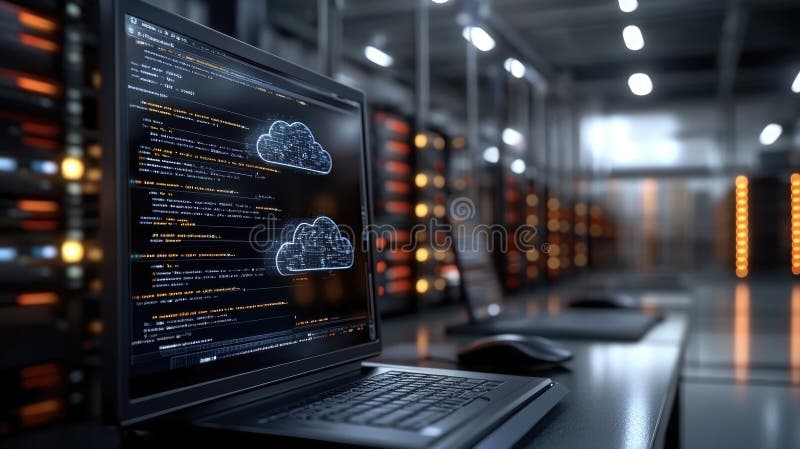 Управление сетями и защита инфраструктуры безопасности данных для облачных центров обработки данных стоковое фото