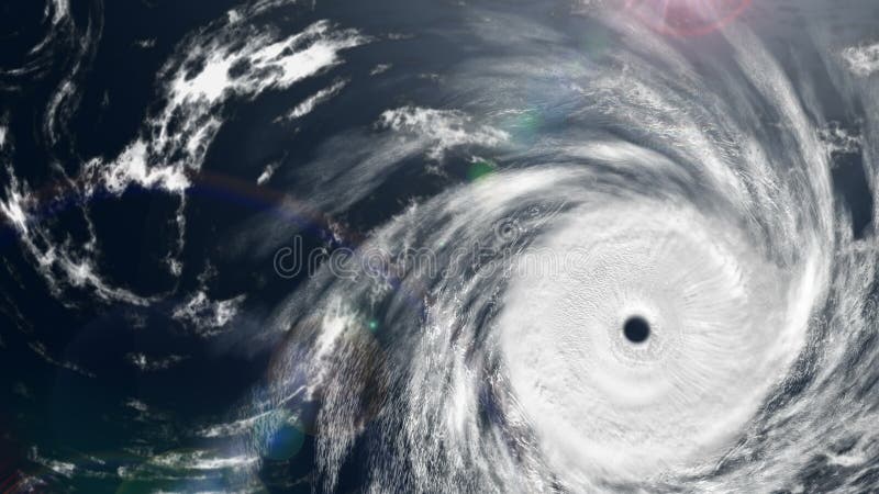 Ураган над поверхностью океана s, анимация CG, канал альфы