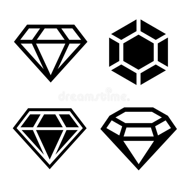 Diamond vector icons set. Easy clear shape. Diamond vector icons set. Easy clear shape.