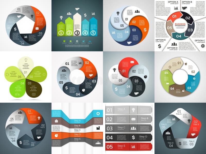 Установленные шаблоны infographics вектора Шаблон для иллюстрация штока Установленные шаблоны infographics вектора Шаблон для иллюстрация штока