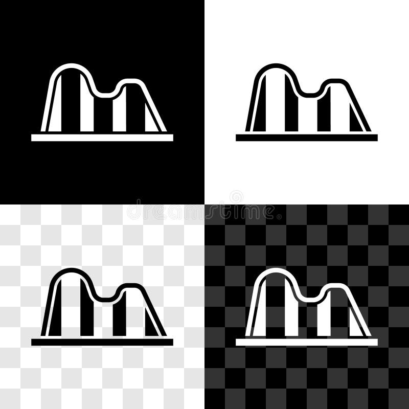 Установить значок русских горок изоляции на прозрачном фоне черно-белой ...