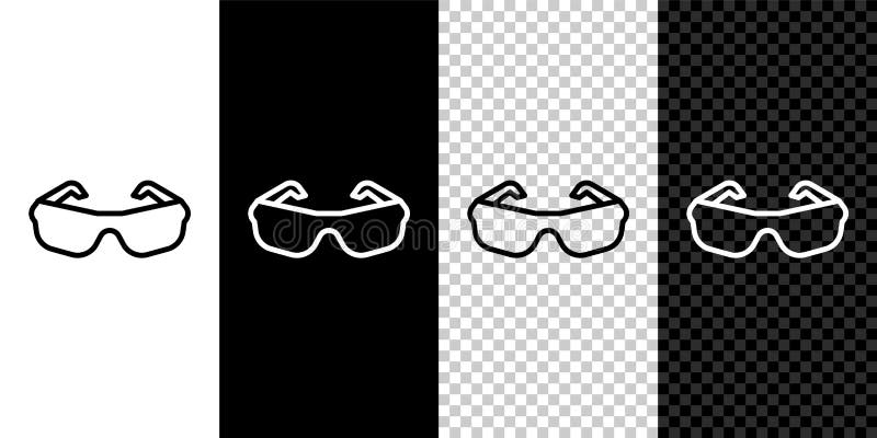 Установить линия значок очки на фоне черно-белой изоляции. Символ eyeglass рамки. Вектор иллюстрация вектора